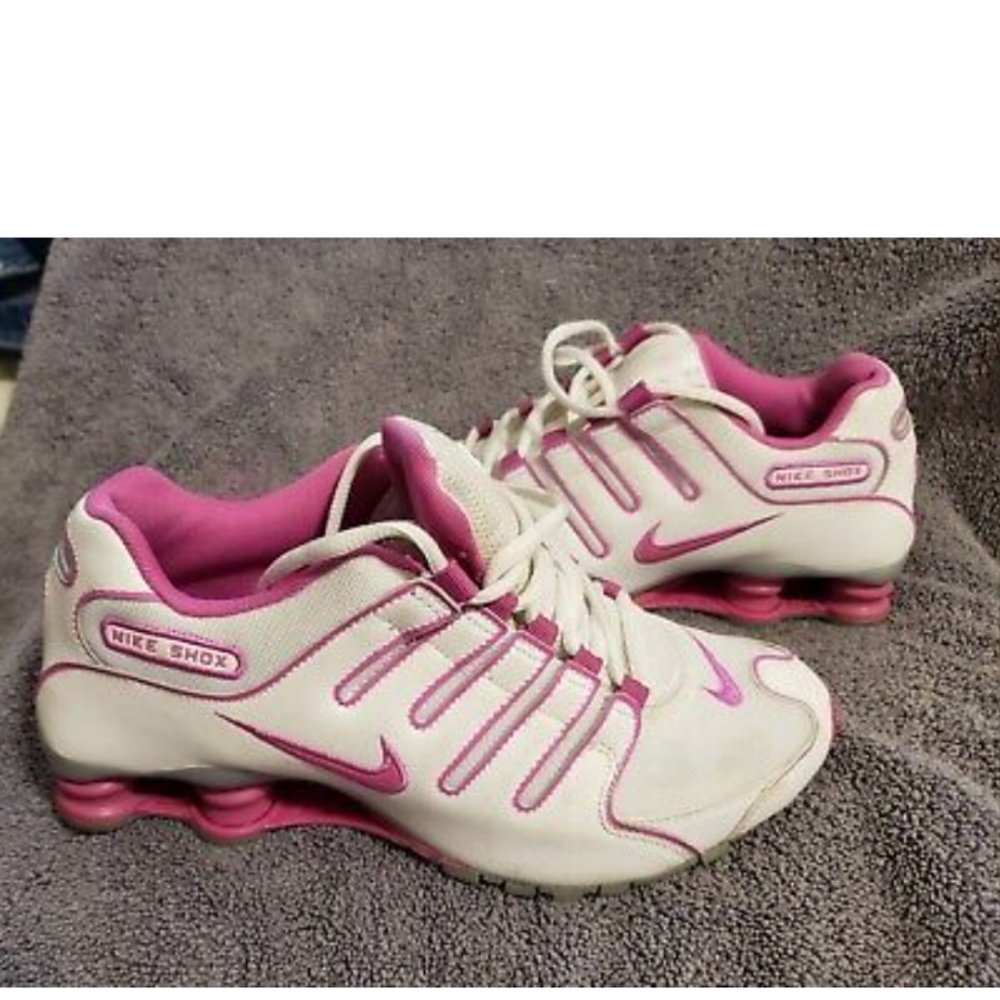 White and Pink Nike shox NZ